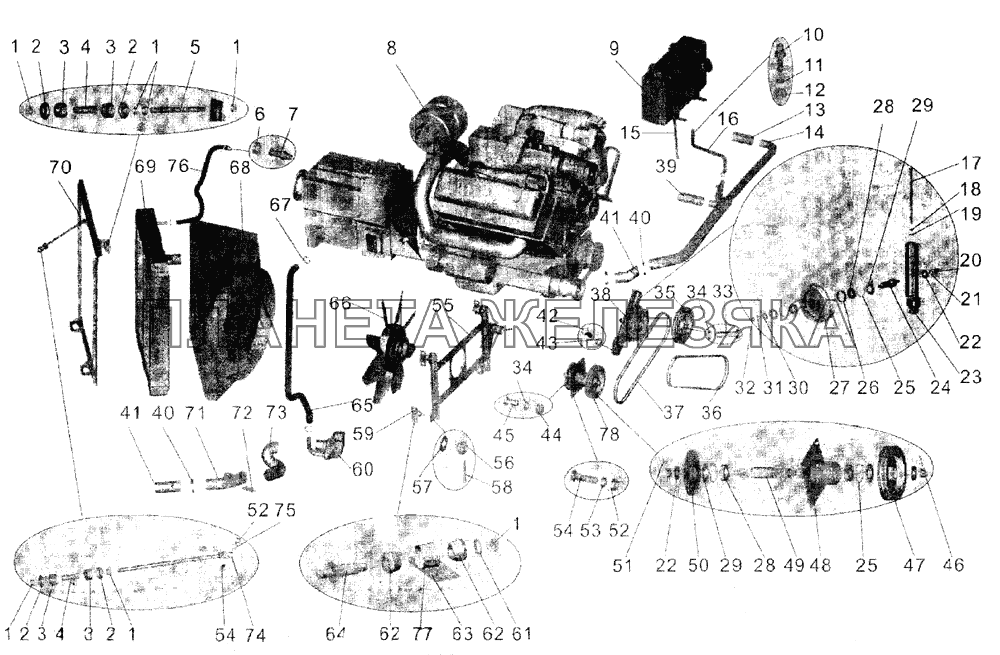 Установка системы охлаждения МАЗ-103 (2005)